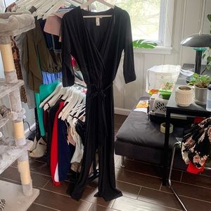 Black long open sleeve jumpsuit